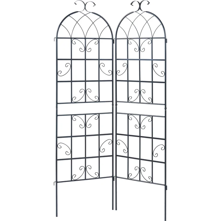 casa.pro Rankgitter, 2 St., 2er Set, »Barrea« 2er Set Metall 180 x 50 cm Schwarz, Robuste Unterstützung für Rankgewächse, Beliebig erweiterbar – Bild 1
