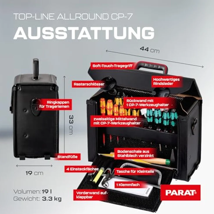 Parat Werkzeugtasche Top-Line 415 x 165 x 275 mm, 14.000-581 (Ohne Inhalt) – Bild 8