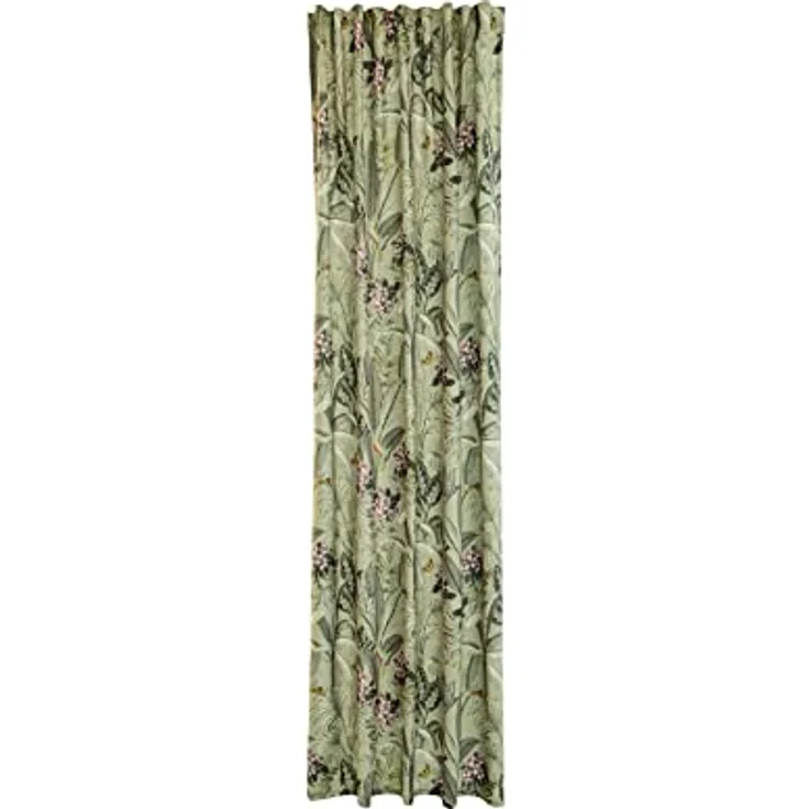 Vorhang floral grün | Blickdicht blüten modern | Wohnzimmer Schlafzimmer Kinderzimmer | 140x245cm
