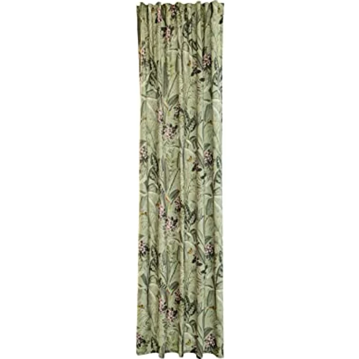 Vorhang floral grün | Blickdicht blüten modern | Wohnzimmer Schlafzimmer Kinderzimmer | 140x245cm – Bild 1