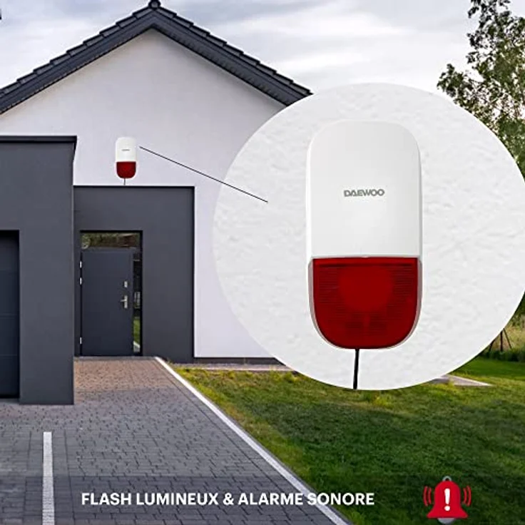 DAEWOO WiFi/GSM Alarmsystem Modell Home mit integrierter Sirene und Akku, RFID, mit 11 zubehörteilen, Außensirene, kompatibel mit DAEWOO Kameras – Bild 8