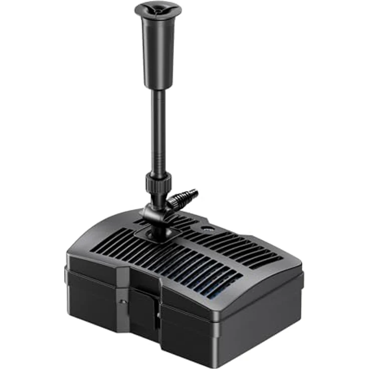 SunSun CUF-6000, 3in1 Teichfilter mit 2500 l/h Durchfluss, 9W UVC-Klärer, 3 Filterstufen und 3 Fontänenaufsätzen für Springbrunnen – Bild 1
