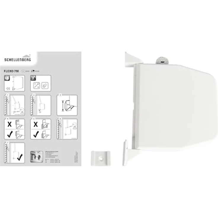Schellenberg 50145 Aufschraubwickler Flexo MINI, inklusive 7 m Gurtband, schwenkbar um 180°, Aufputzmontage, weiß – Bild 5