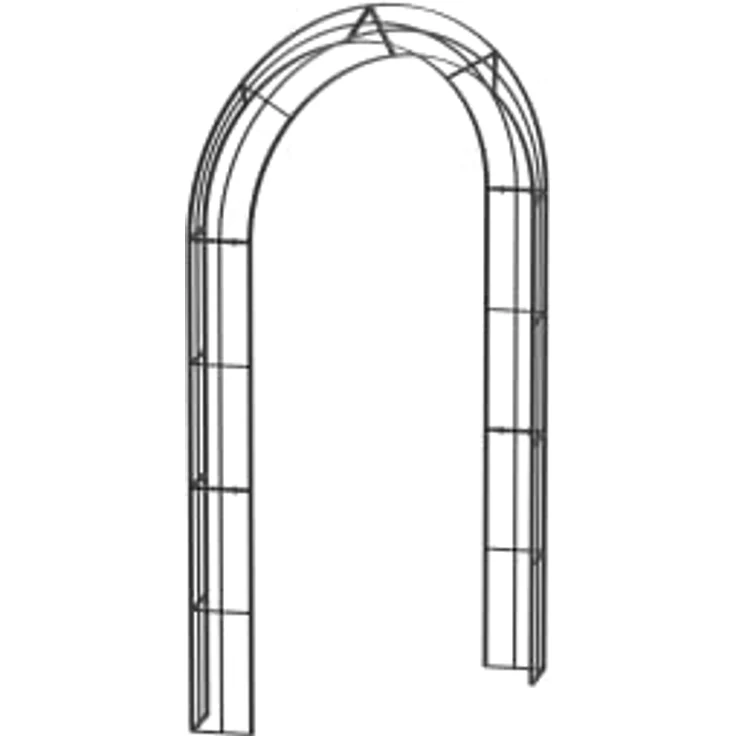 ELEO Rosenbogen Matera, 235 cm x 140 cm, pulverbeschichtet in Anthrazit, stabile Rankhilfe aus handgefertigtem Schmiedeeisen – Bild 1