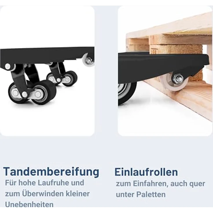 Pallit Hubwagen Gabelhubwagen, 2500 kg Tragkraft, 1150 mm Gabellänge, ergonomische Deichsel, PU Rollen, schwarzes Design – Bild 3