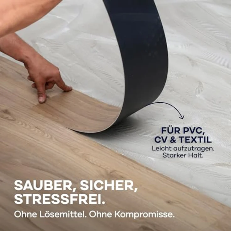 Plid PLID® Bodenkleber 5kg, geruchslos, lösemittelfrei, wasserfest, hohe Anfangshaftung für PVC, Teppich, Parkett, Vinyl, Linoleum, Kork und mehr – Bild 4
