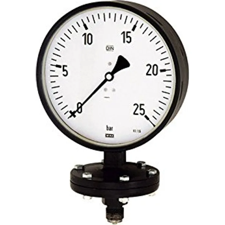 RIEGLER 102585-PL 1911 Plattenfedermano, Robust, G 1/2 Gewinde, 0-1,0 bar, Ø 100 mm, 1 Stück