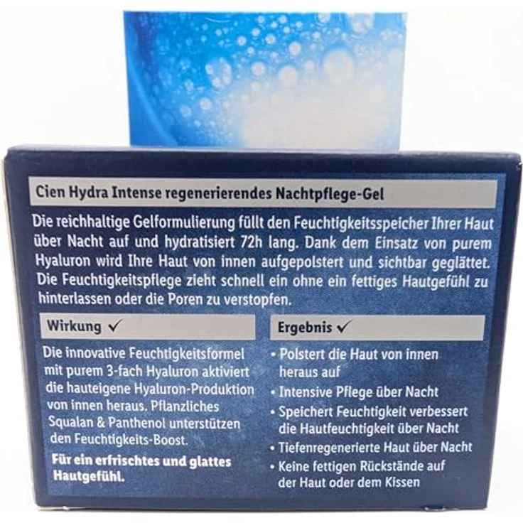 Cien Hydra Intense 3-fach Hyaluron Nachtcreme, intensive Feuchtigkeitspflege für regenerierte Haut, 50 ml – Bild 3