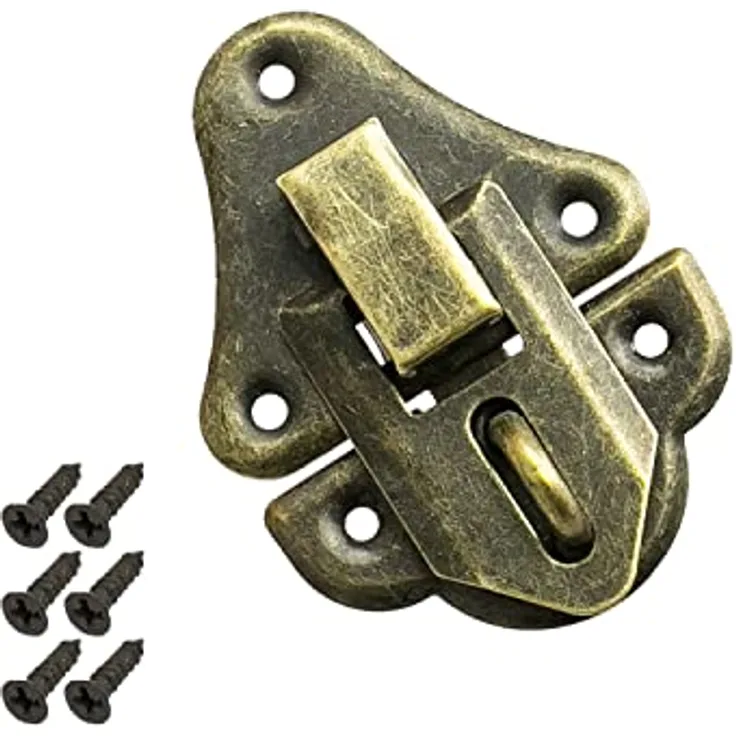 HMF 6495 Vintage Spannverschluss mit Schlossöse | 35 x 50 mm | Bronze