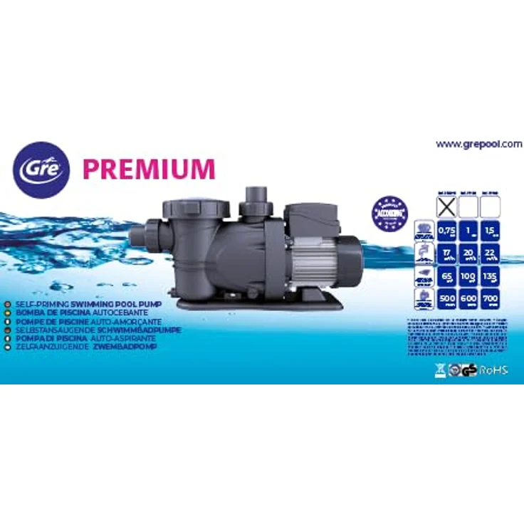 Gre Filterpumpe 2024, Schwarz, Metall, 22x27.8x55.3 cm, ideale Poolpumpe für Freizeit und Wasserspaß – Bild 9