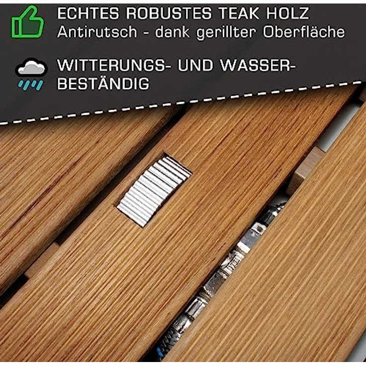 @tec Gartendusche MyGarden aus Teakholz, Bodendusche eckig 70x55cm, mit Wasserregler – Bild 4
