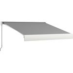 Outsunny Gelenkarmmarkise 3m Elektrische Markise mit Handkurbel, Fernbedienung Balkonmarkise Sonnenschutz Wandmontage Sonnendach für Balkon Alu Hellgrau - Preisvergleich