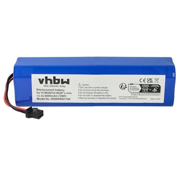 vhbw Akku kompatibel mit Lydsto S1, S1 Pro, R1 Pro, Coredy, G2, L900, R1 Saugroboter, 5000 mAh, 14,4 V, Li-Ion, hohe Kapazität, kurzschlussgeschützt – Bild 3
