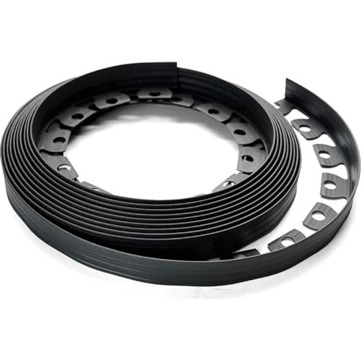 WDB Flexible Rasenkante, 10m lang, 4cm hoch, mit 20 Befestigungsnägeln, schwarz RAL 9005, elastisch und widerstandsfähig gegen Witterungseinflüsse – Bild 5