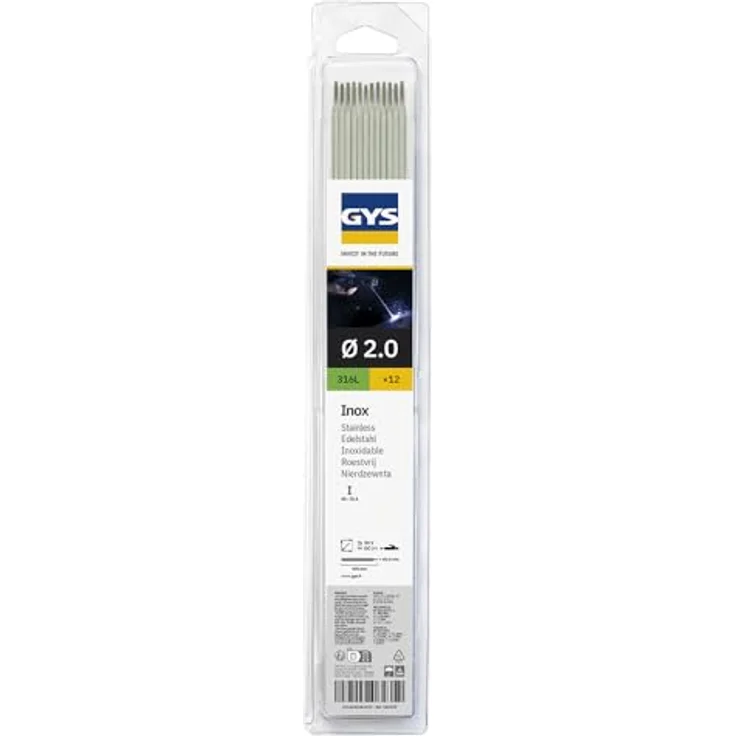 GYS 12 Edelstahl-Elektroden - 316 L - Durchmesser 2,0 mm - Blister, 1 Stück, 082359 – Bild 2