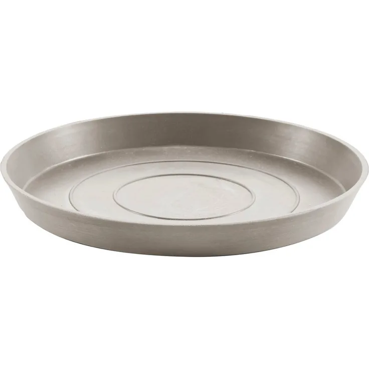 ECOPOTS Blumentopfuntersetzer ROUND SAUCER Taupe, 21x21x2,5 cm - Recyclingkunststoff, bruchsicher und UV-beständig