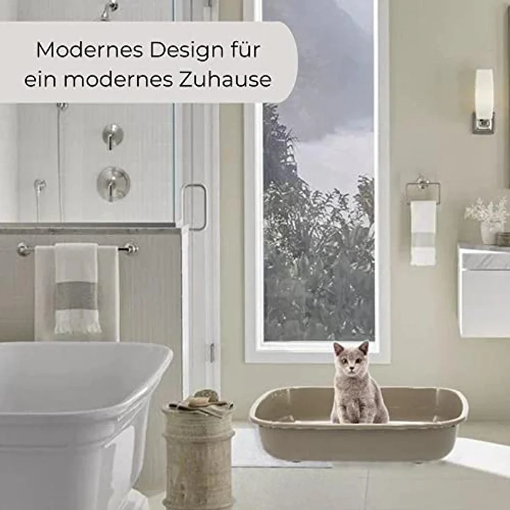 GarPet Katzenklo in 5 Größen Katzentoilette ohne Deckel Katzen WC Schalentoilette Klo grau eckig XL XXL hygenisch – Bild 3