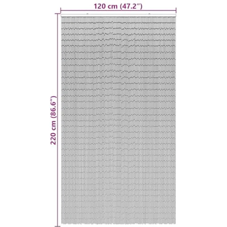 vidaXL Insektenschutz-Vorhang Insekten-Türvorhang Dunkelgrau 120x220 cm Bambus mit effektiver Barriere – Bild 3