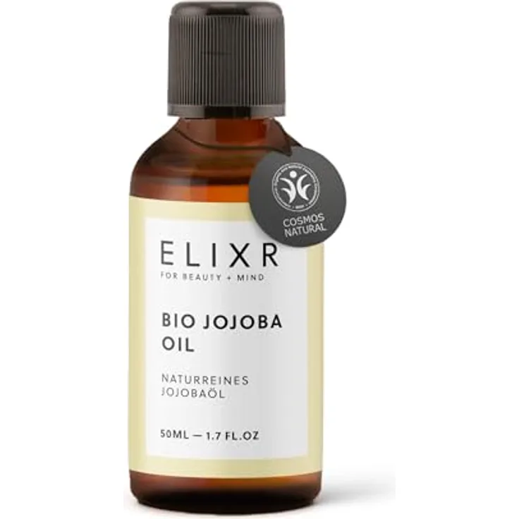 ELIXR Bio Jojobaöl, Kaltgepresstes Jojoba Öl für Haare & Gesicht, 100% natürlich, vegan, Made in Germany