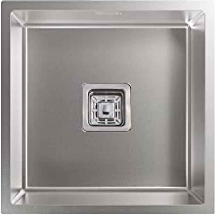 Cata | Küchenspüle unter Arbeitsplatte | 1 Eimer | CB 40-40 R10 | Quadratische Eimer |Möbelmontage 50 cm | Tiefe 20 cm | Edelstahl