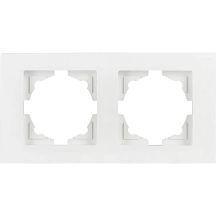 Günsan Gunsan Moderna 2-fach Rahmen für 2 Steckdosen, Schalter Dimmer, Weiss