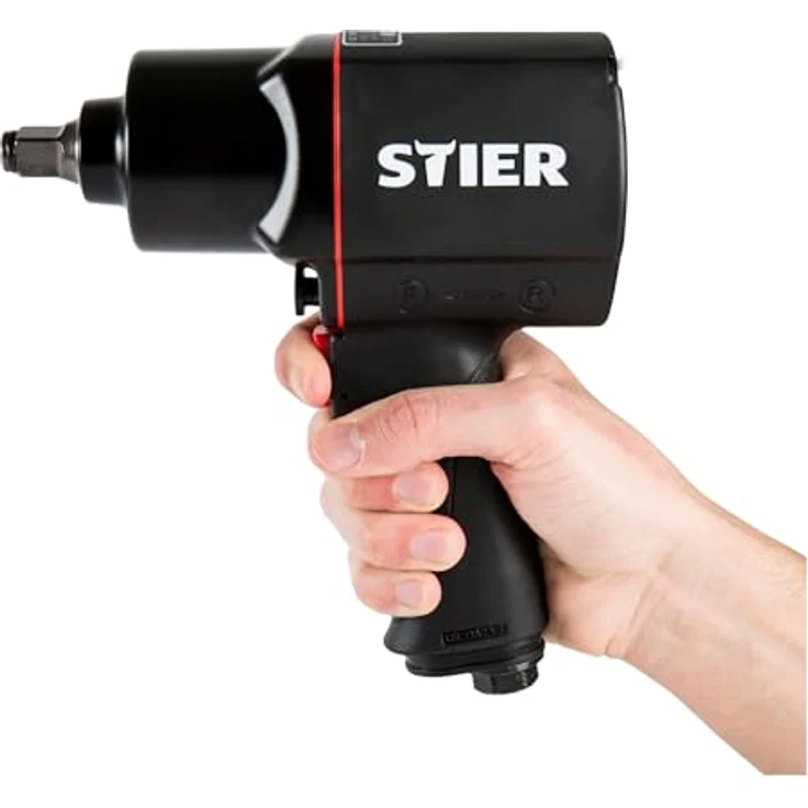 STIER Druckluft Schlagschrauber 17-BBS, 8-teiliges Set, max. Lösemoment 1.756 Nm, 3 Geschwindigkeitsstufen – Bild 3