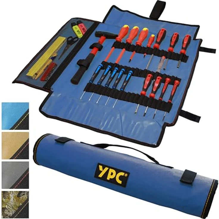 YPC VarioRoll XXL – 62x44cm, 60 Halteschlaufen, wasserfestes Oxford Polyester, Werkzeugtasche rollbar, schwarz – Bild 1