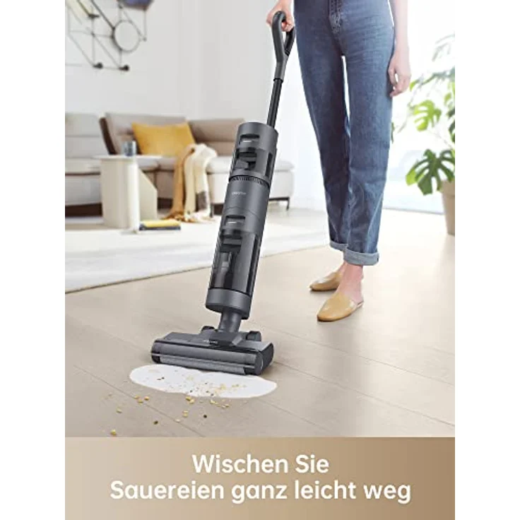 dreame H12 Core Nass-Trocken-Staubsauger, Leichter, kabelloser Staubsauger und Mopp, Intelligente Schmutzerkennung, automatische Selbstreinigung, Grau – Bild 2