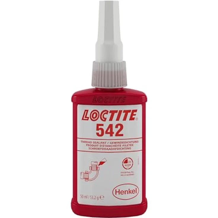 Loctite LOCTITE 542, mittelfeste Gewindedichtung für Metall, universell einsetzbarer Flüssigkleber, Braun, 1x50ml – Bild 2