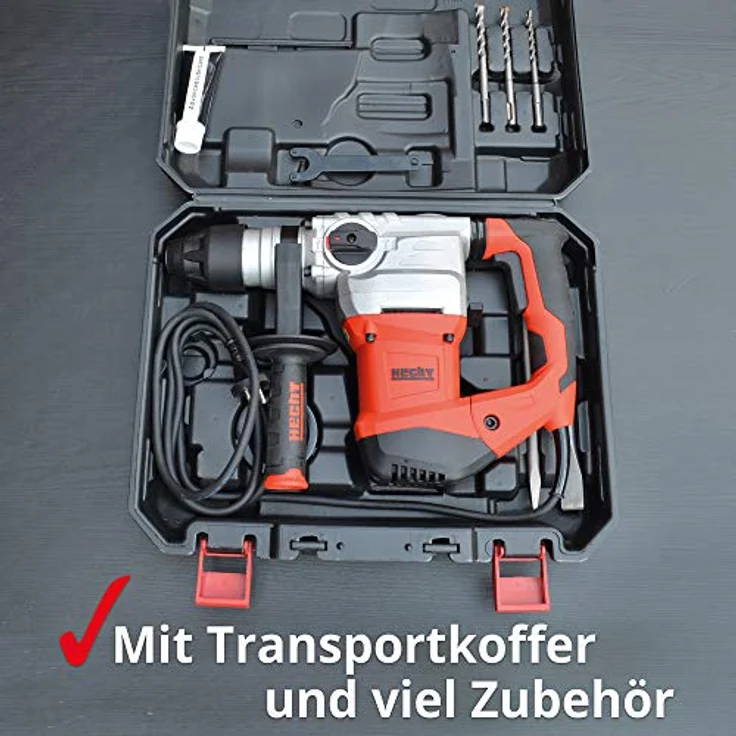 Hecht Bohrhammer 1036, 1500W SDS-Plus, 4250 U/min, mit Koffer und Zubehör für Beton und Stein – Bild 7