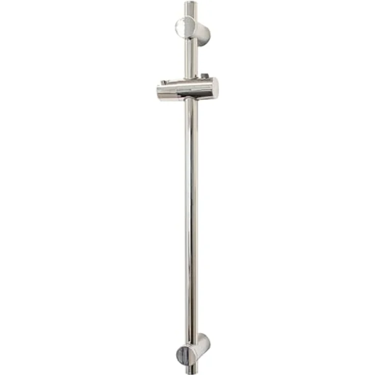tecuro Duschstange Brausestange SUN, hochglanzverchromt, 115 cm mit variablen Wandbefestigungen und verstellbarem Brausegleiter – Bild 1