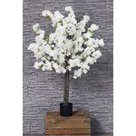 Arnusa Künstlicher Kirschblütenbaum 120cm Weiß Kunstpflanze - Japanische Kirschblüte, Optisches Highlight mit hochwertigen künstlichen Blütenblättern