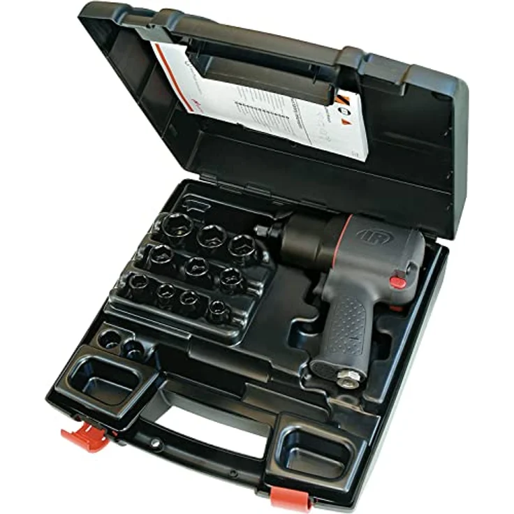 Ingersoll-Rand 2130XP-K Drehschlagschrauber Set mit 10 Steckschlüsseln | 816 Nm Drehmoment | Aluminiumgehäuse | Schwarz – Bild 1