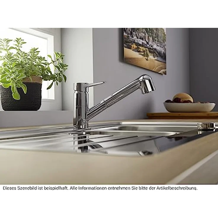 Blanco BLANCOWEGA-S II, Küchenarmatur mit metallischer Oberfläche in Chrom, Niederdruck – Bild 4