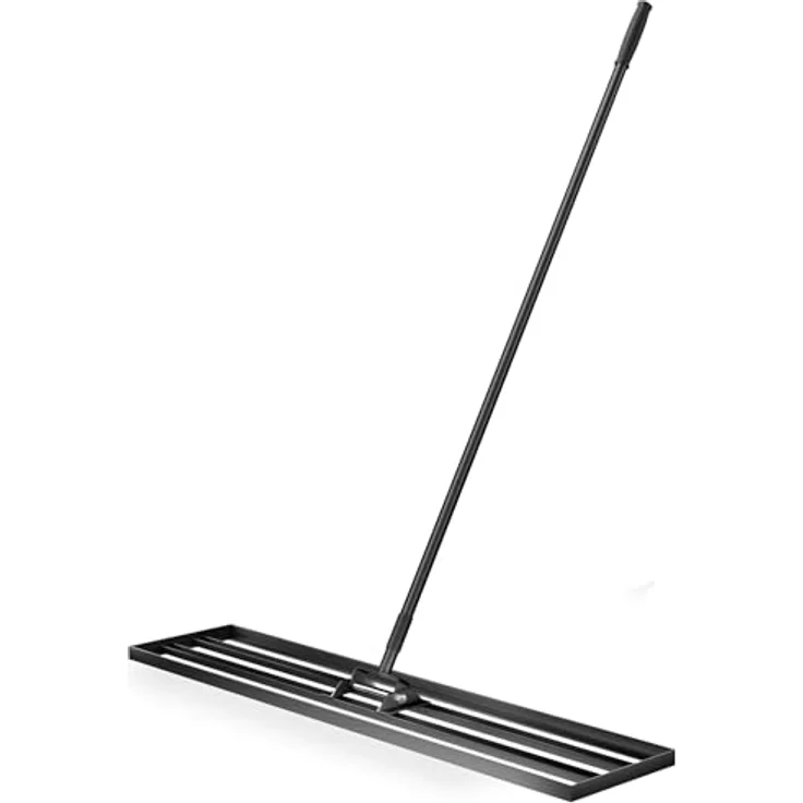 Wiltec Aluminium Rasenrakel 121,9 x 25,4 cm mit 2 m Stiel, Leveler Gartengerät zum Rasen sanden, Edelstahl Unebenheiten ausgleichen – Bild 1
