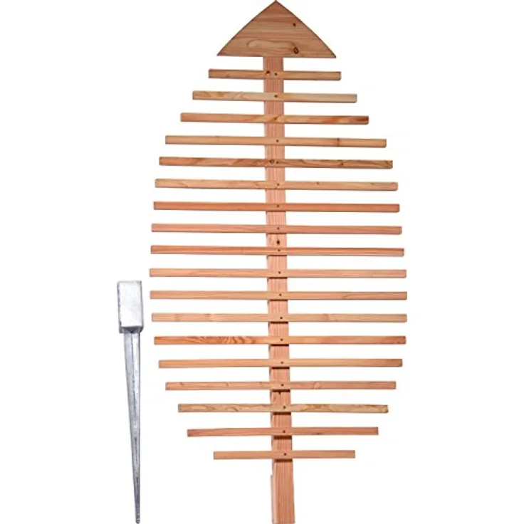 dobar® 58211e Design Rankhilfe Blattform "Fagus" | Rankgitter Massivholz | XXL-Rankgerüst | Dekorativer Sichtschutz | Rankgerüst Kletterpflanzen | Ranknetz Balkon/Terrasse | 84 x 6,5 x 160 cm | Natur