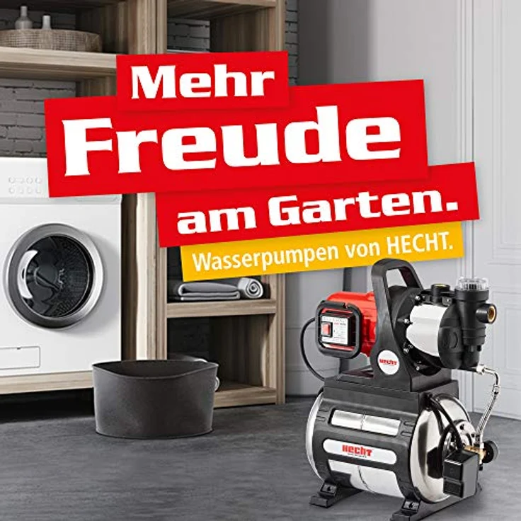 Hecht Hauswasserwerk 3331 INOX, 4.600 l/h, 1100W, Edelstahl, Druckschalter, 4,5bar, 45m Förderhöhe, 24L Tank – Bild 9