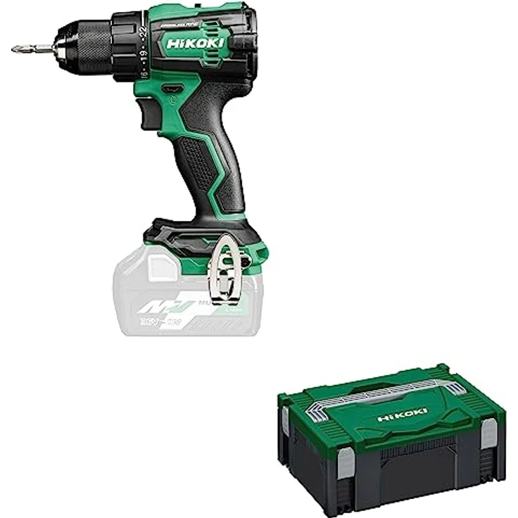 HIKOKI Akku Bohrschrauber DS18DEW2Z, Bohrfutter: 1,5-13mm (18V, Max. Festdrehmoment (hart): 140 Nm, Leerlaufdrehzahl 2.Gang: 0-2000 min-1, Brushless) Zubehör: im HSC II Koffer, ohne Akku und Ladegerät – Bild 1