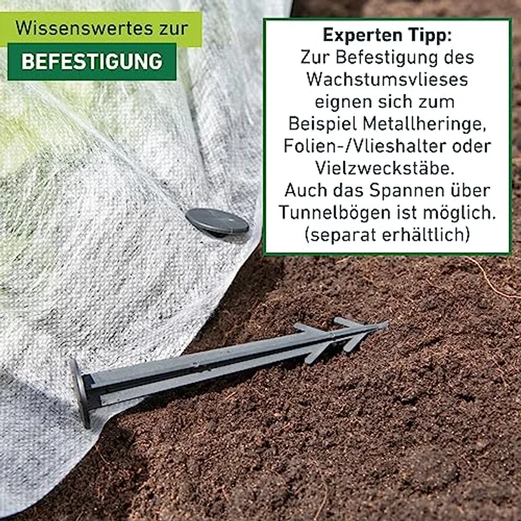 Windhager Gartenvlies, Gartenfolie, Abdeckvlies, Wachstums-Vlies, steigert den Ernte-Ertrag, weiß, 10 x 1,5 m, 17 g/m², 06767 – Bild 7
