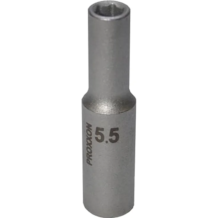 PROXXON INDUSTRIAL Bohrer- und Bitset 23769, 1/4'' Tiefbett-Steckschlüsseleinsatz aus CrV-Stahl, Gesamtlänge 50 mm