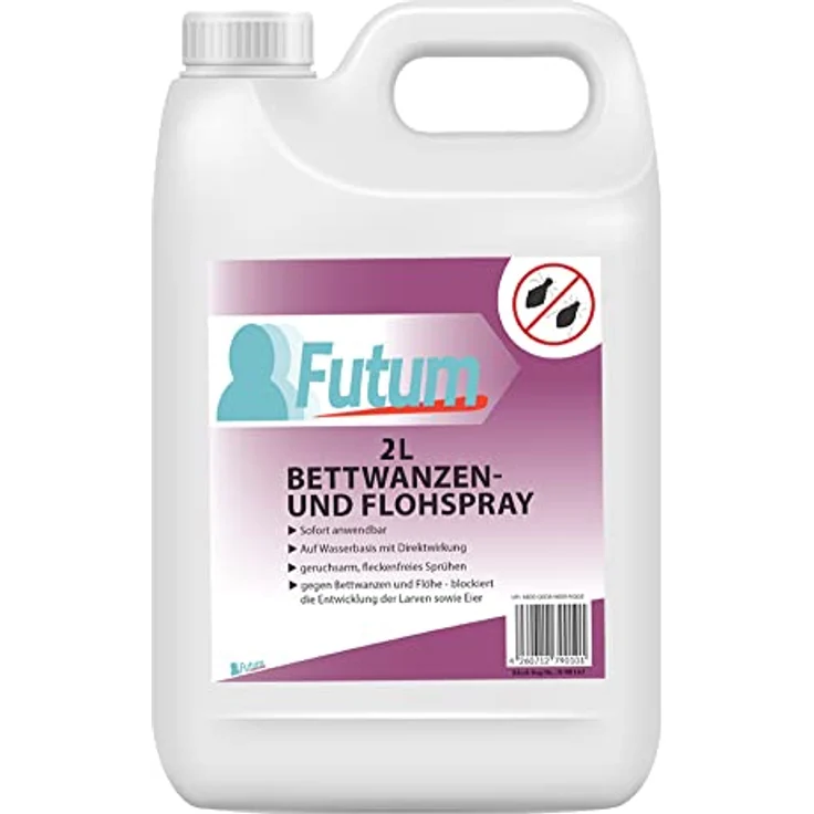 Futum Bettwanzen Spray Floh-Mittel 2x2L+2L Sprüher Bettwanzen Flöhe bekämpfen Innen & Außen Auf Wasserbasis mit Langzeitwirkung – Bild 3