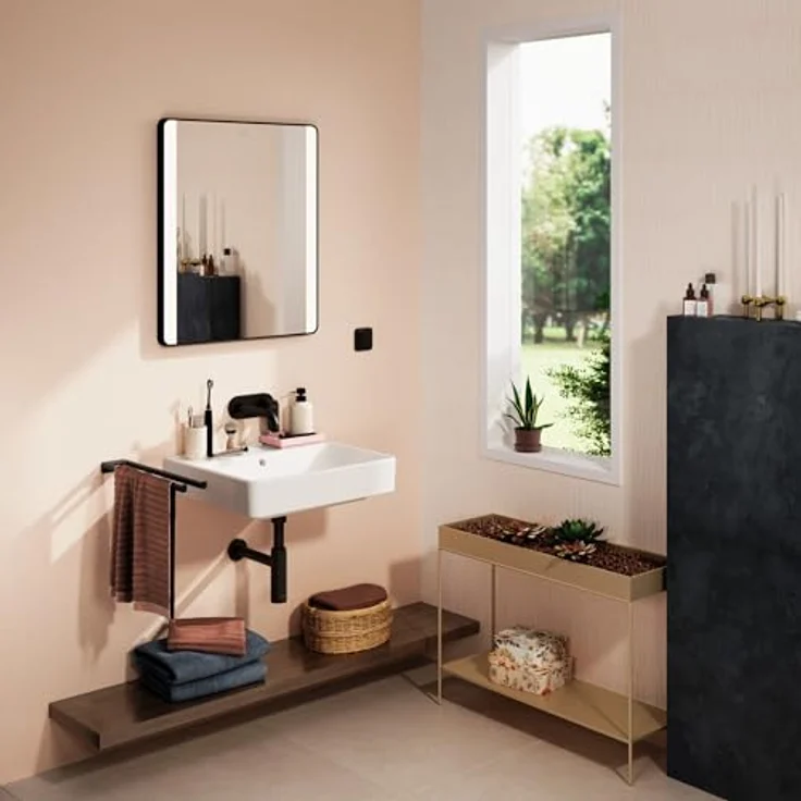 hansgrohe Xanuia Q Waschtisch, Waschbecken ohne Hahnloch, mit Überlauf, 550x480mm, glänzend weiss – Bild 4