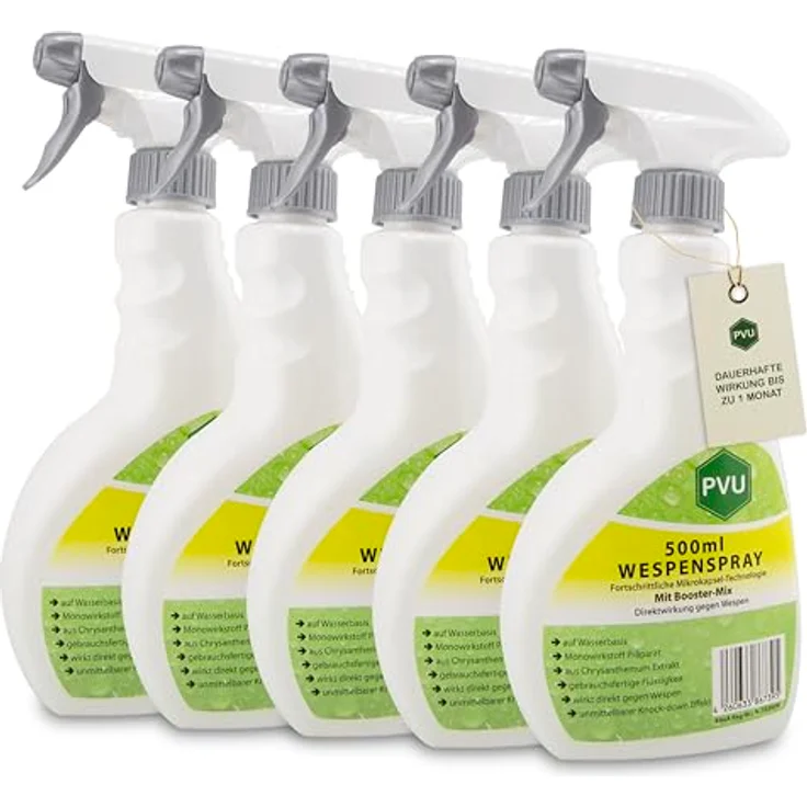 PVU Wespenspray 5x500ml | Wespenabwehr mit Booster Mix und Chrysanthemum Extrakt, Made in Germany – Bild 1