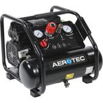 AEROTEC Kolbenkompressor Tech 160-6 Silent, ölfreier, tragbarer Montagekompressor mit geräuscharmem Betrieb und Druckminderer