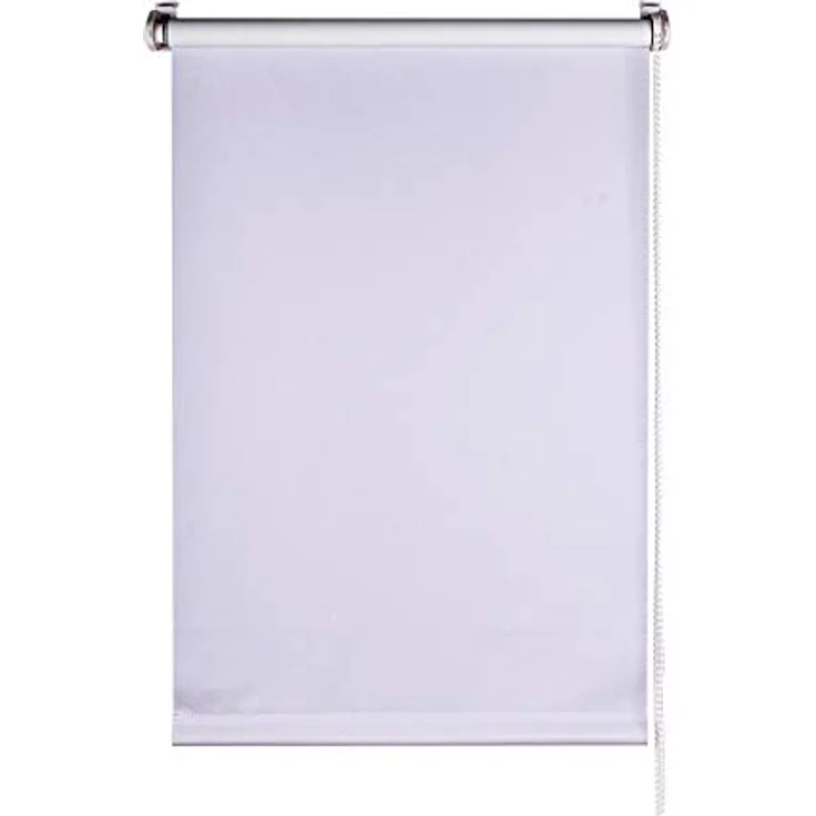 Jet-Line Rollo Indoor gestreift 150 cm, weiß, lichtdurchlässig, Blockstreifen, Doppelrollo, Klemmfix ohne Bohren, Sichtschutz für Wohnzimmer, Schlafzimmer und Küche – Bild 1