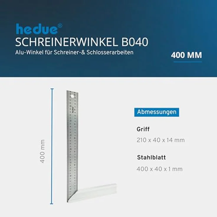 hedue Schreinerwinkel 40 cm, 1 Stück, B040 - Preisvergleich – Bild 2