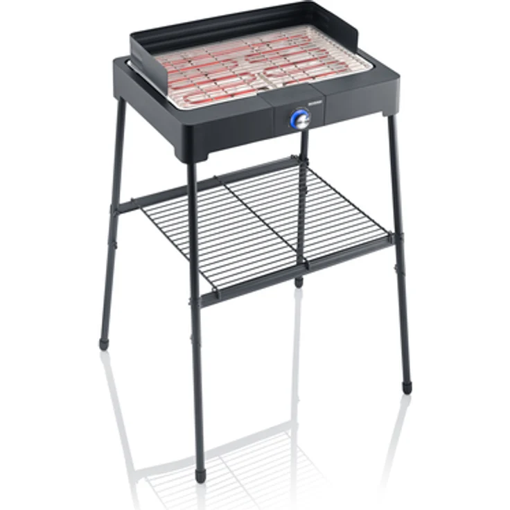 Severin PG 8561 Elektrogrill, Standgrill mit Grillrost, schwarz, 2.200 Watt, 44,5 x 26 cm Grillfläche – Bild 5