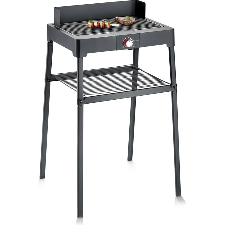 Severin PG 8561 Elektrogrill, Standgrill mit Grillrost, schwarz, 2.200 Watt, 44,5 x 26 cm Grillfläche – Bild 9