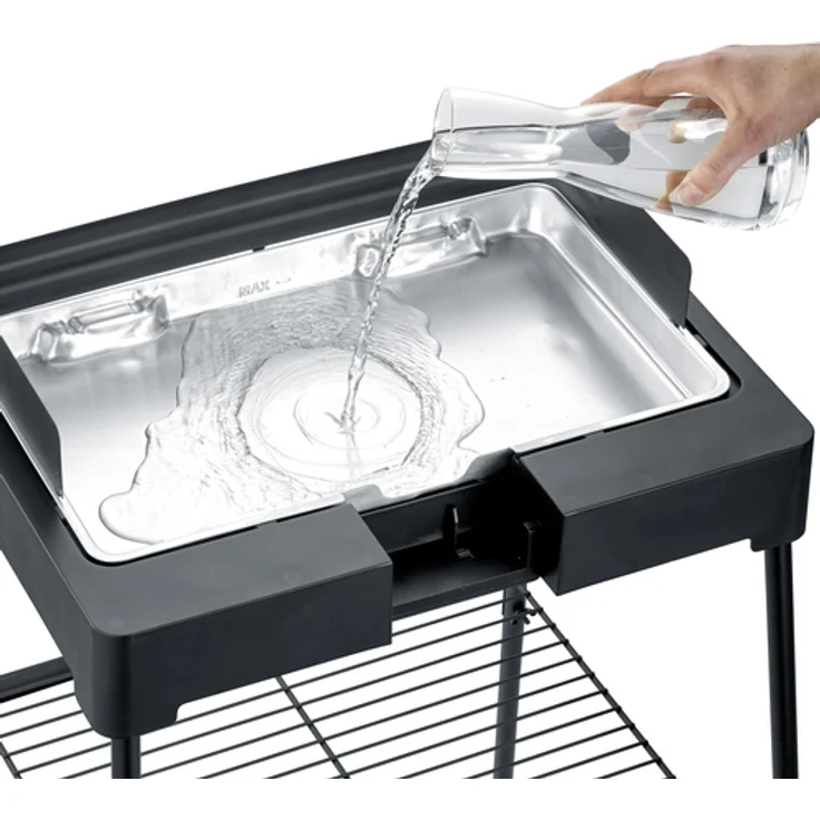 Severin PG 8561 Elektrogrill, Standgrill mit Grillrost, schwarz, 2.200 Watt, 44,5 x 26 cm Grillfläche – Bild 6