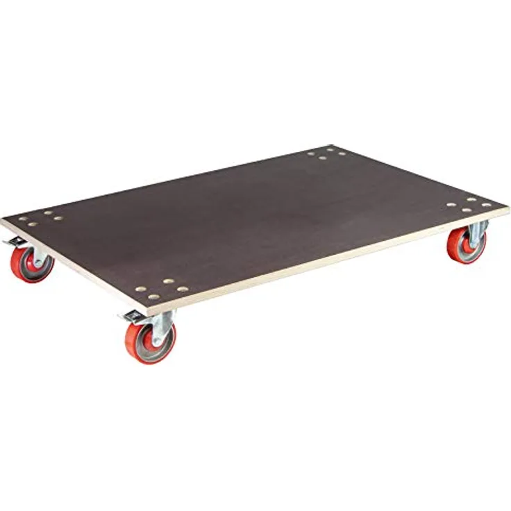 Transporthilfe MM 1349, 120 x 80 x 18 cm, harte Rollen Ø 125 mm Rollenlager, 2 Bremsen, Platte FSC®, Tragkraft 1.000 kg